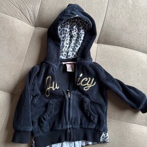 Juicy Couture Black and Gold Hoodie Sweatshirt